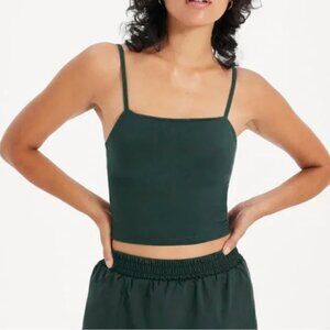 NWT Girlfriend Collective Devon Compression Cami Tank Moss Green Built-in Bra S